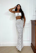 Completo top e gonna in pizzo bianco