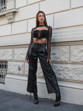 Blusa in velo con lacci