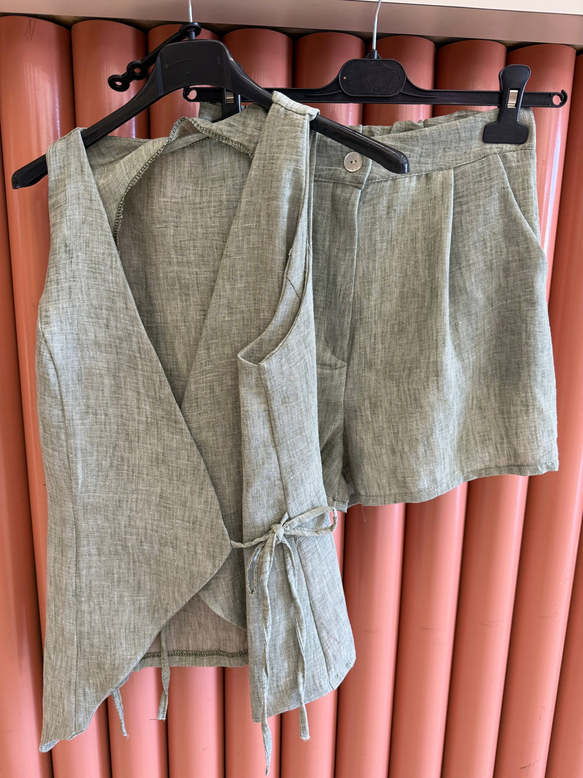 Completo top e short menta