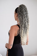 Coda #t1b-613 riccia con Coulisse Nero/Platino Degradè