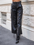 Pantalone ecopelle con cintura