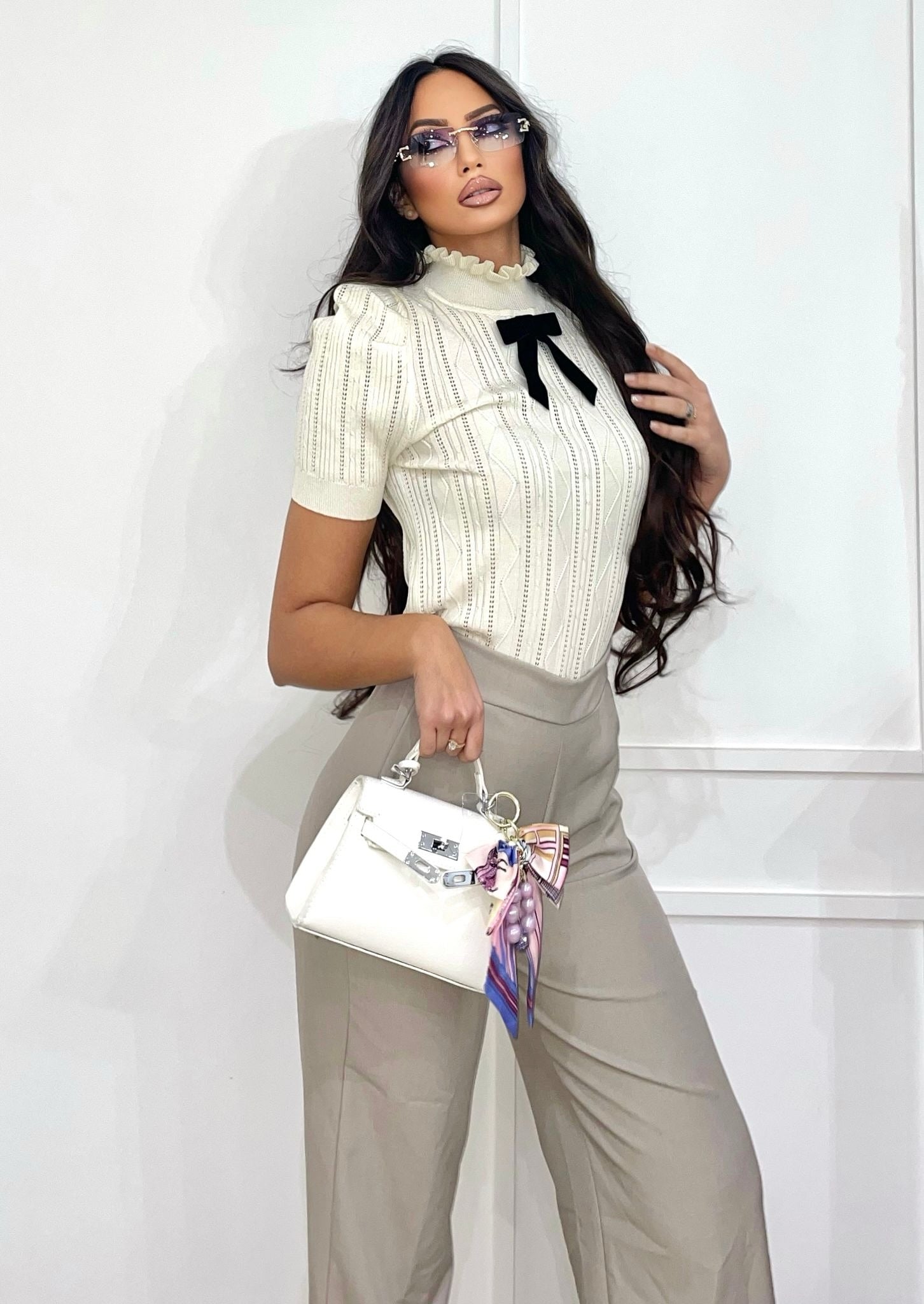 Completo smanicato e pantalone tortora freddo