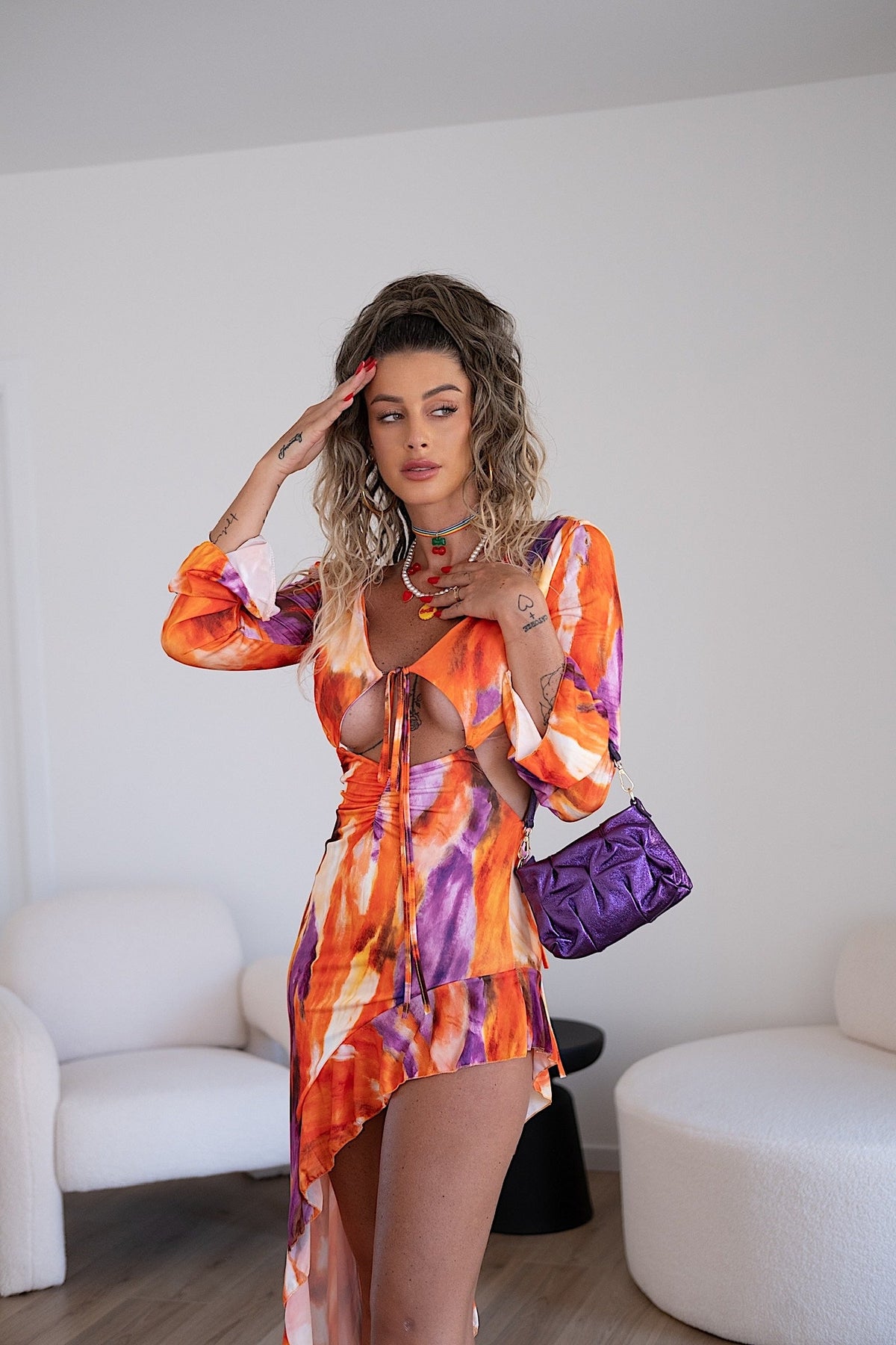 Borsa in pelle viola
