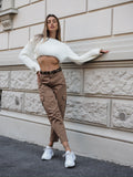 Pantalone cargo choco