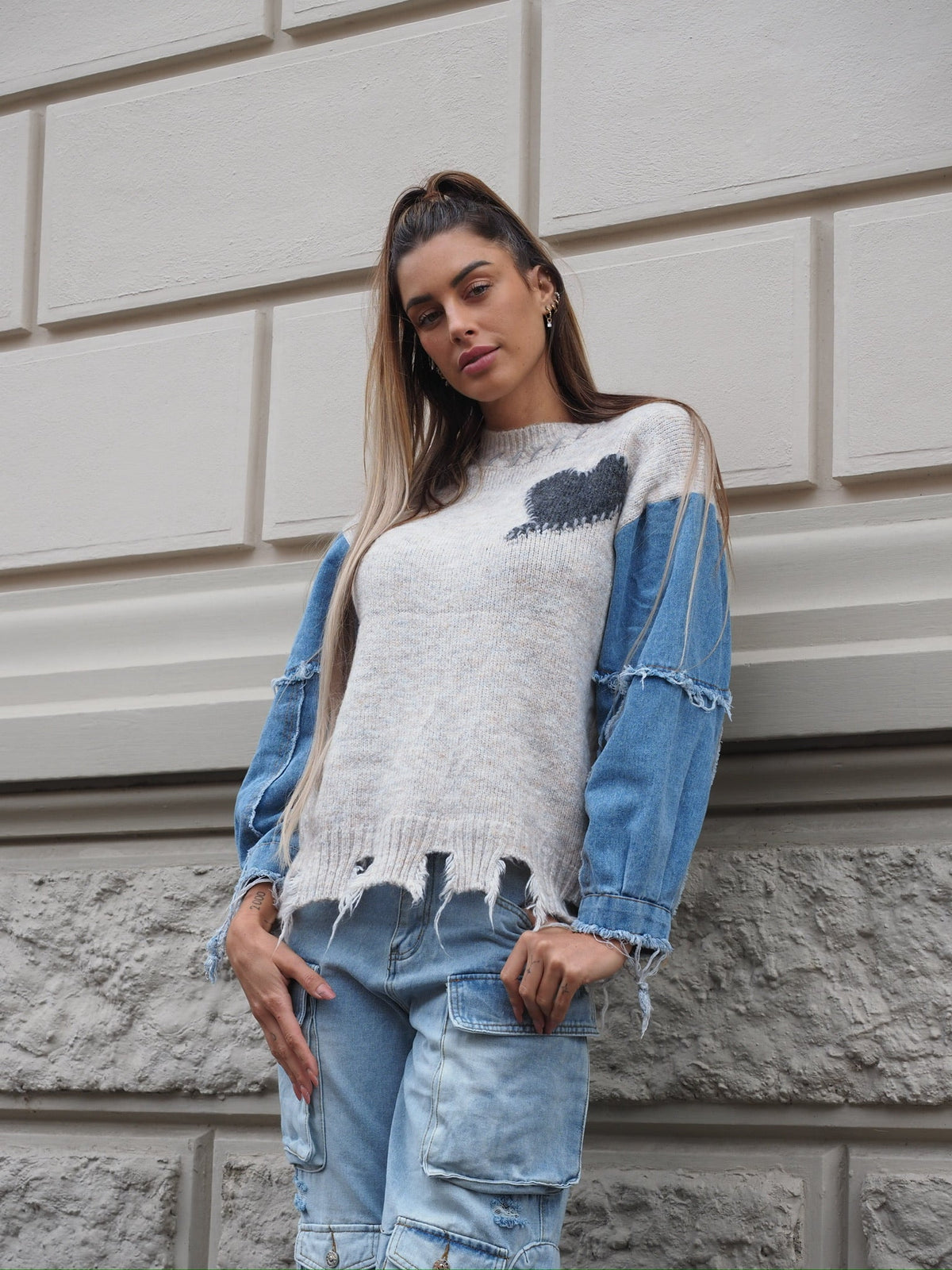 Cargo maxi con tasconi jeans