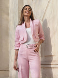 Completo due pezzi giacca e pantalone rosa