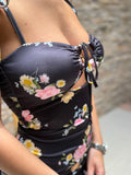 Abito Bloom Noir Eleganza Floreale