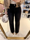 Jeans nero con strass e ricami