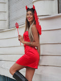 Abito in raso rosso ( Diavolo Halloween)