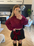 Maglioncino traforato bordeaux