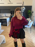 Maglioncino traforato bordeaux