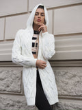 Cardigan bianco a trecce