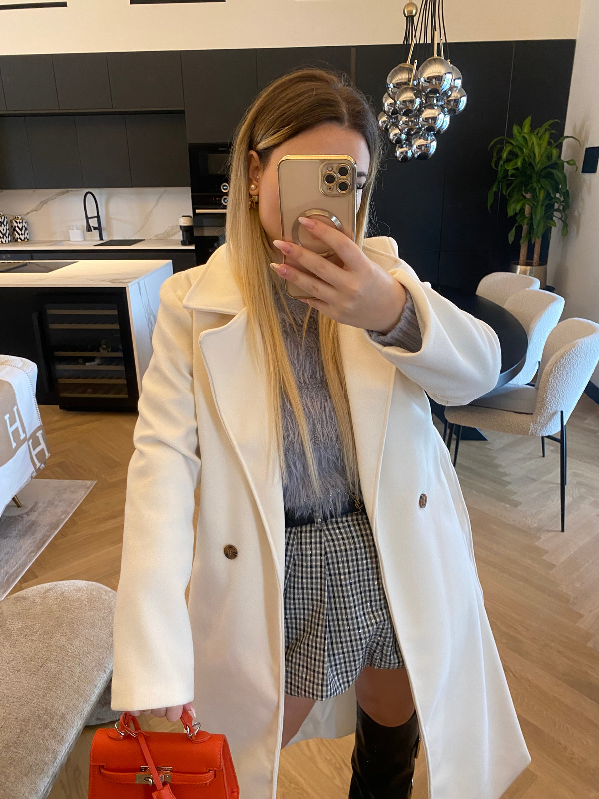 Cappotto lungo panna