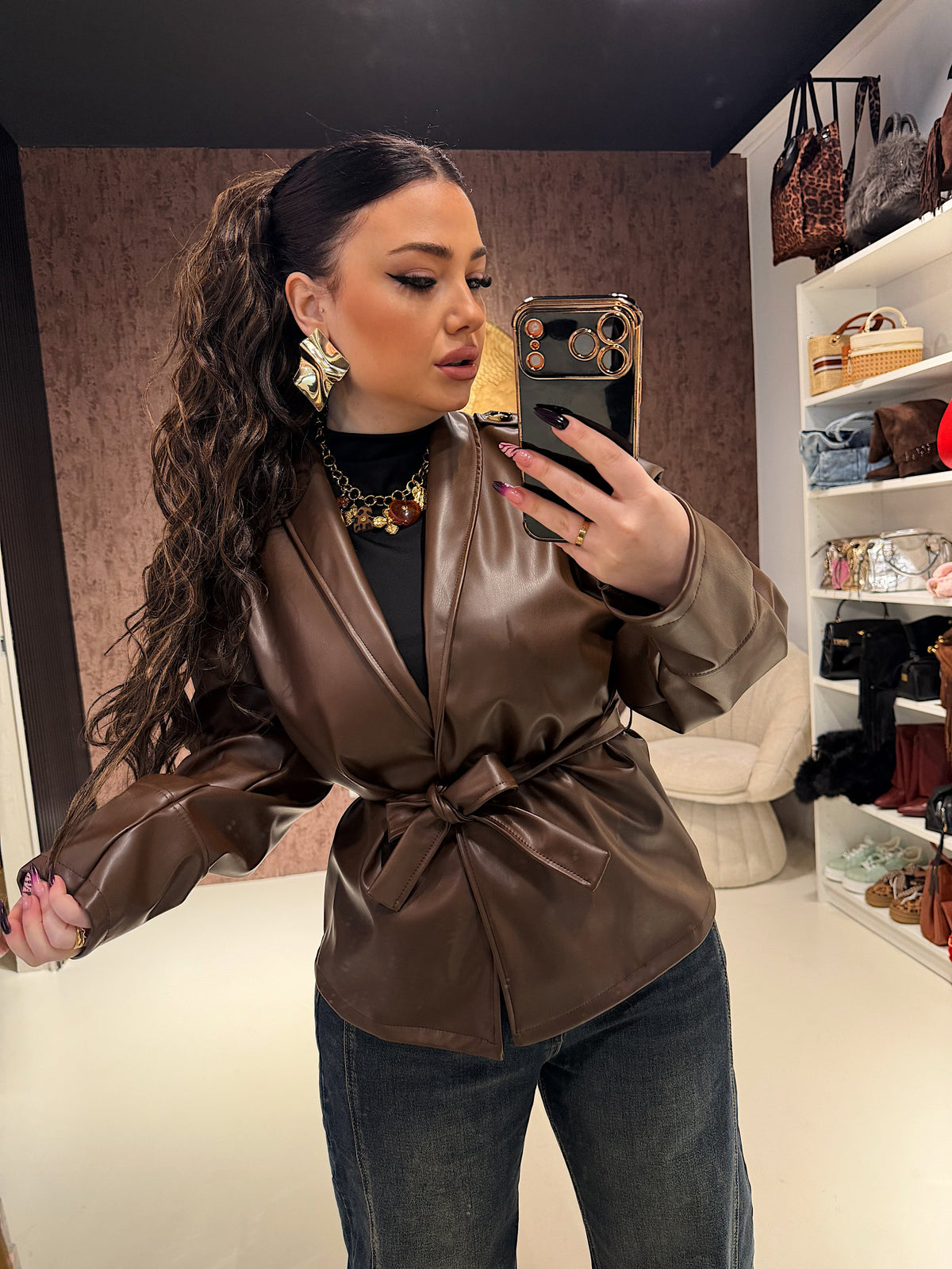 Giacca Leather ecopelle