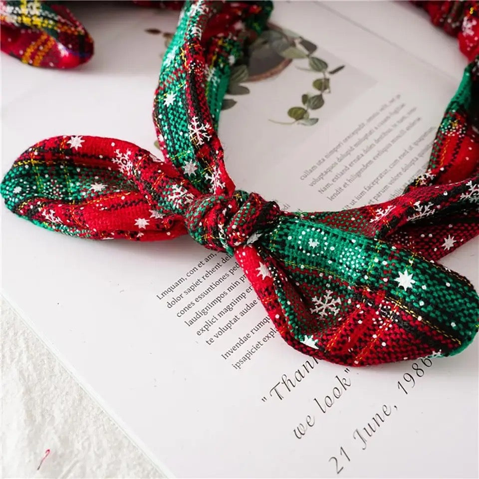 Fascia per capelli scozzese rosso verde