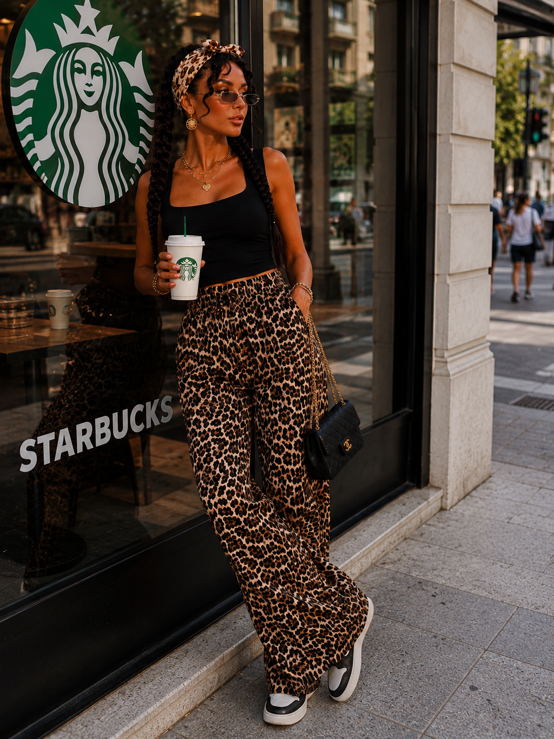 Pantalone Animalier con Elastico