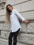 Camicia over bianca senza taschino