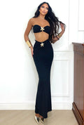 Completo top e gonna con stella nero