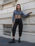 Pantalone cargo nero