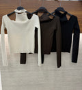 Maglia a costine con choker