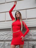 Abito in maglia vers rosso