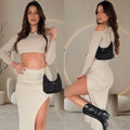 Completo top e gonna in maglia