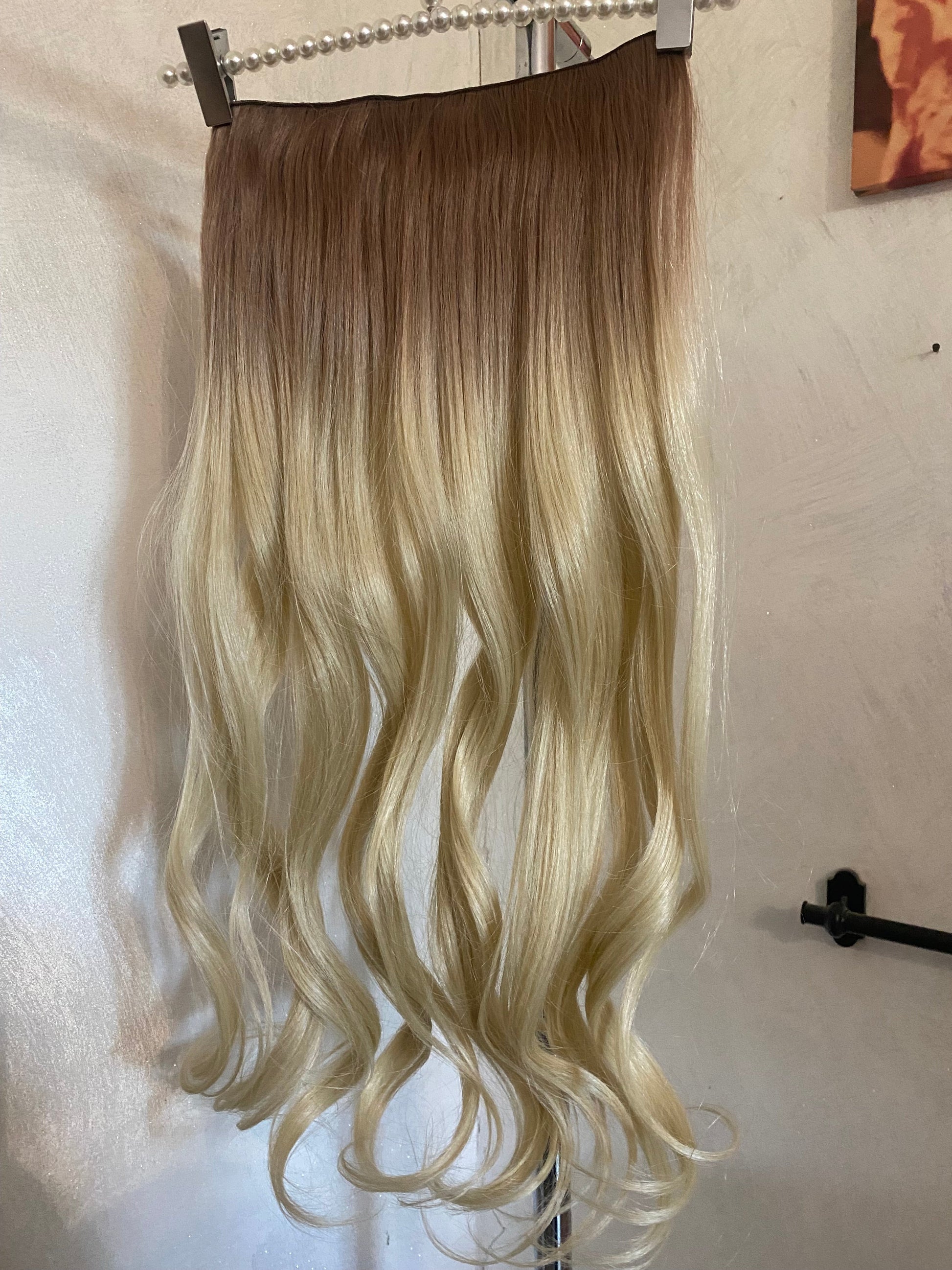 Extension clip mossa champagne platino Superior Quality