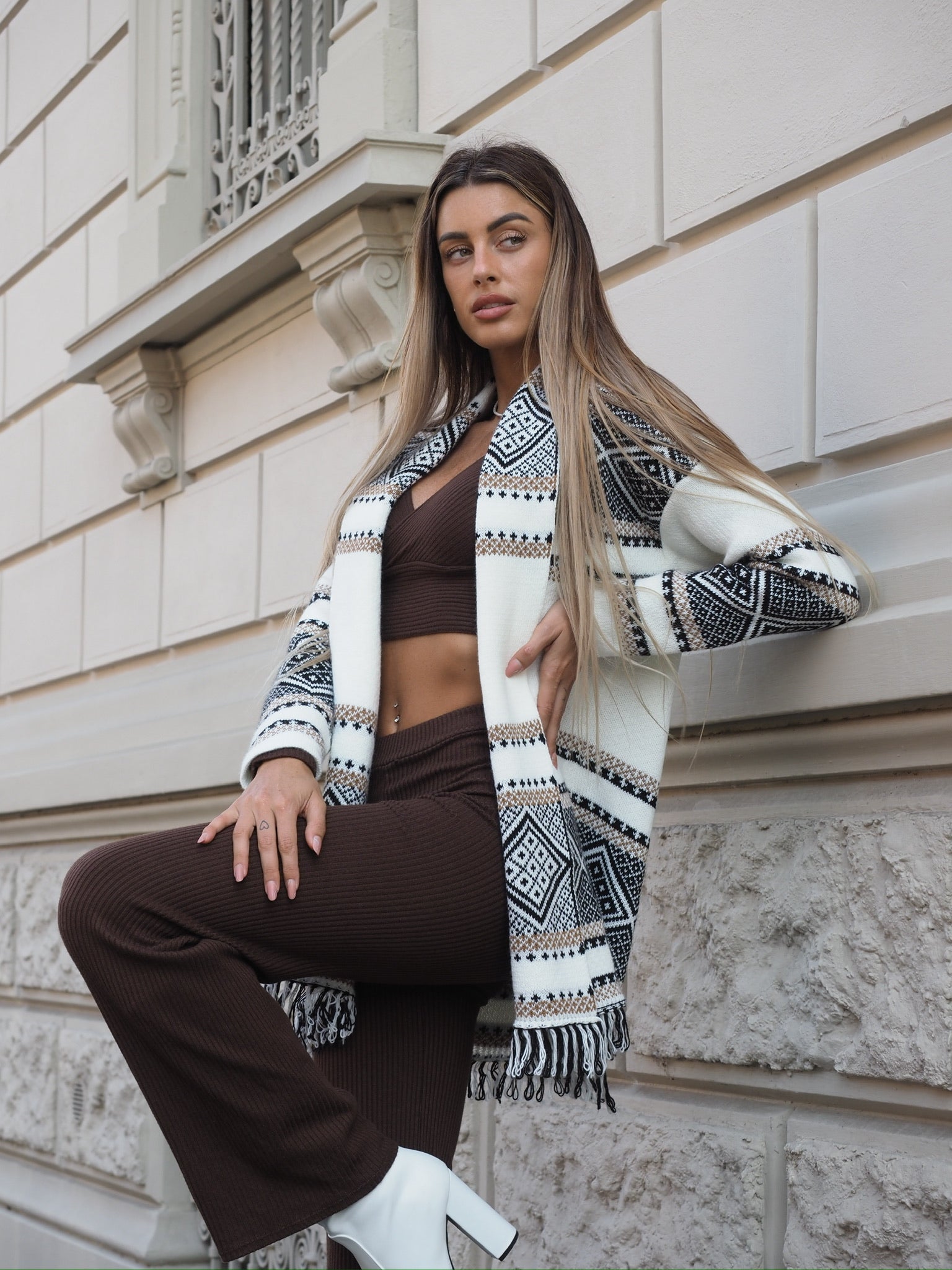 Cardigan bianco choco