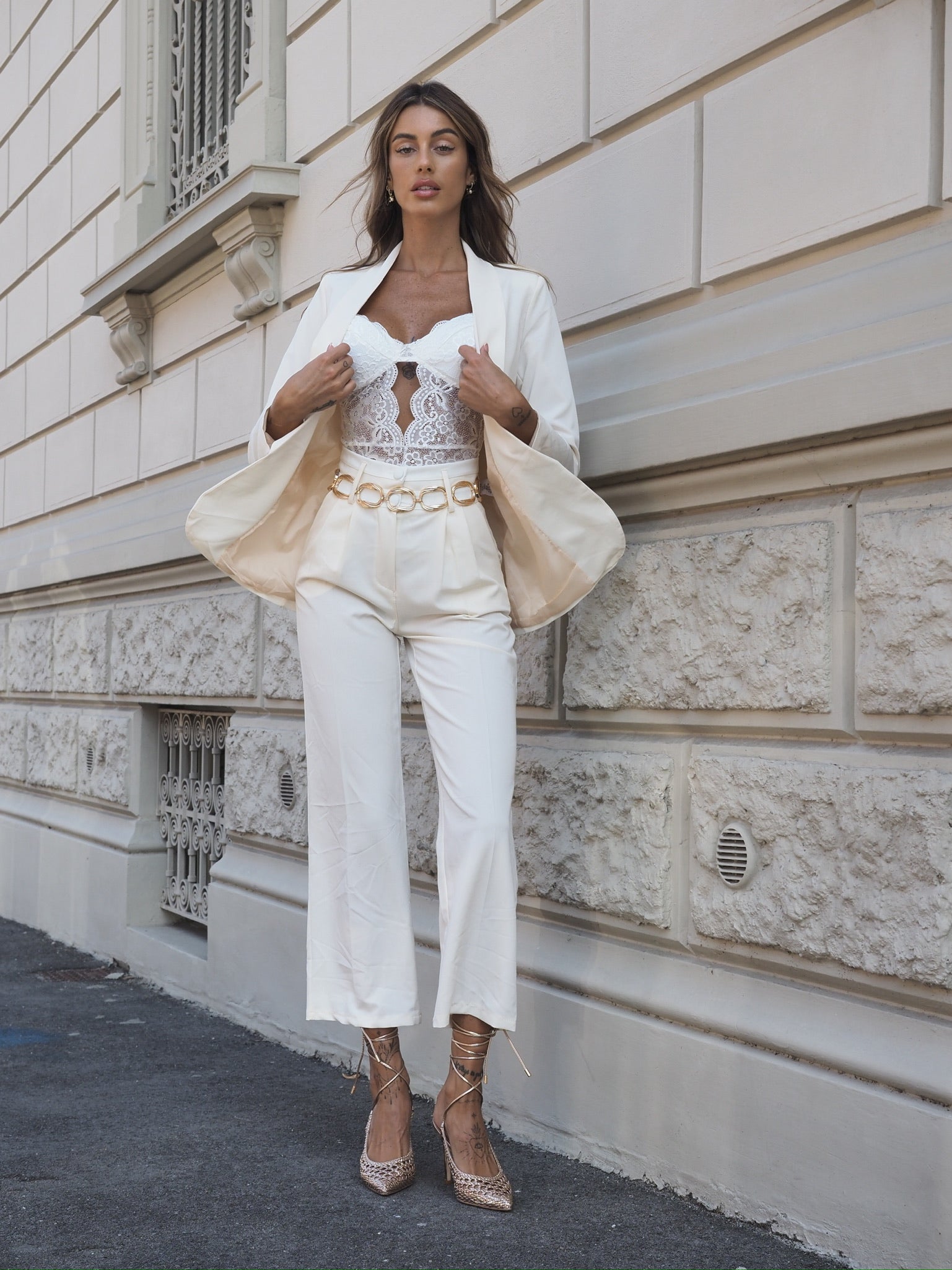Completo giacca e pantalone burro