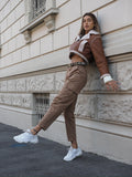 Pantalone cargo choco