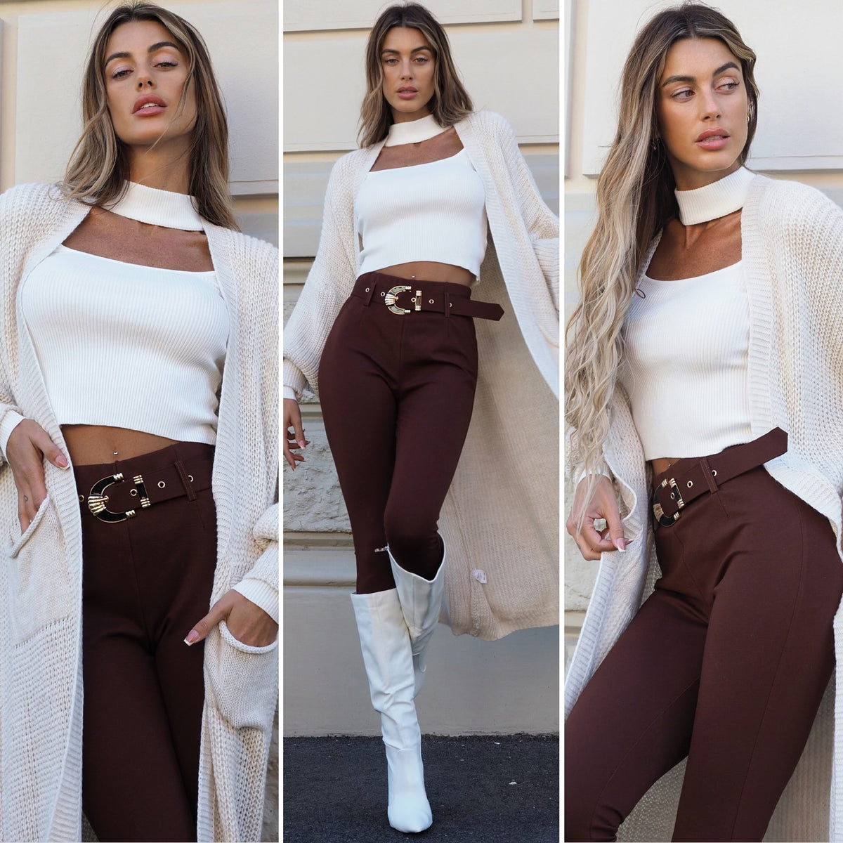 Maxi cardigan beige