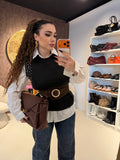 Camicia con pull-over e strass