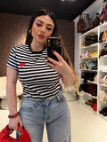 Maglia a righe con cuore