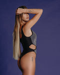 Body con strass argento