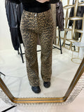 Pantalone con strass animalier