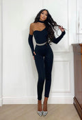 Tuta monospalla con manicotti e choker
