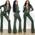 Tuta aderente con zip military