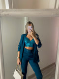 Completo giacca e pantalone Petrolio