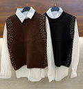 Camicia con pull-over e strass