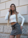 Maglioncino bianco con scollo e zip