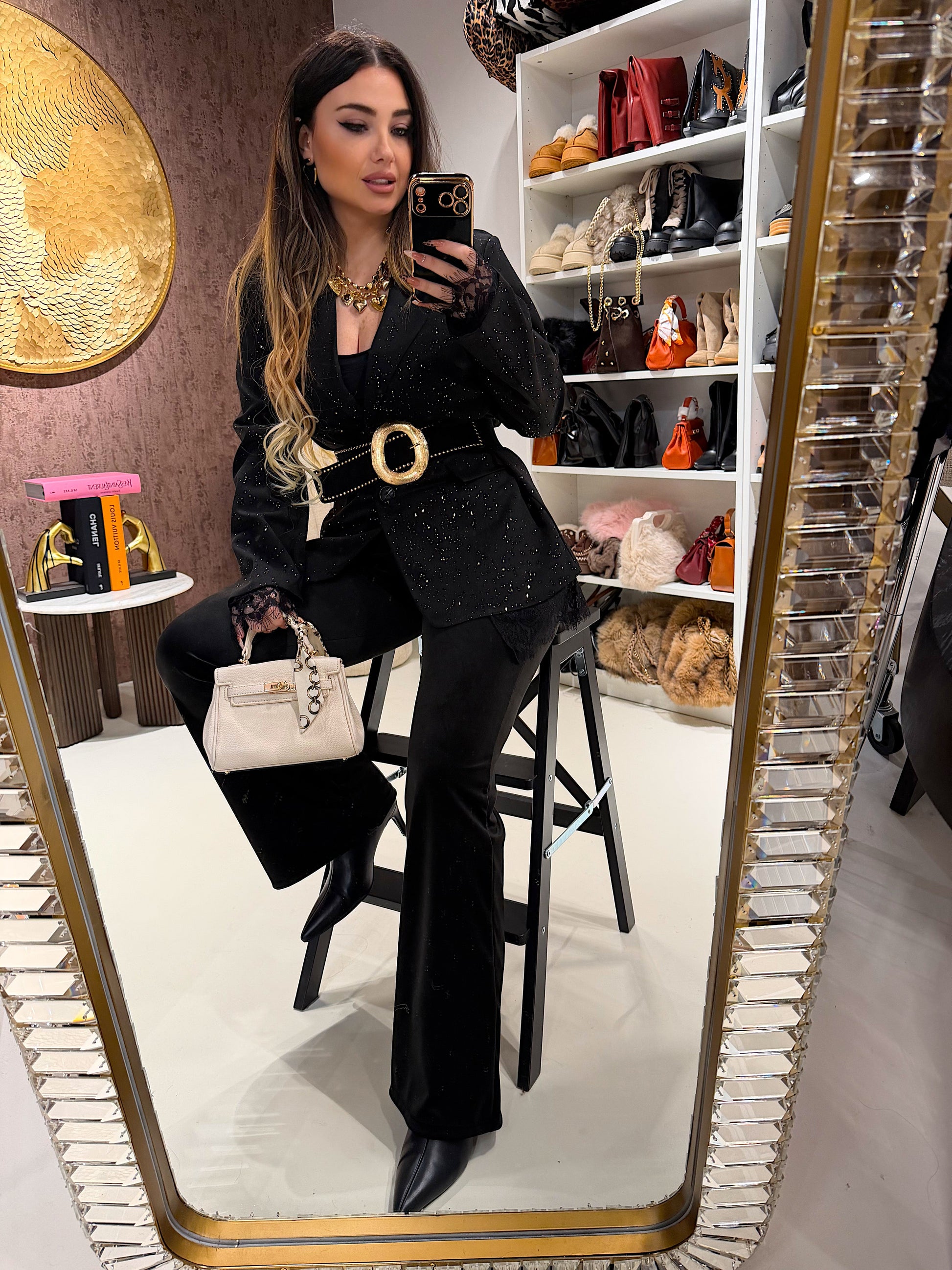 Pantalone a palazzo in ciniglia