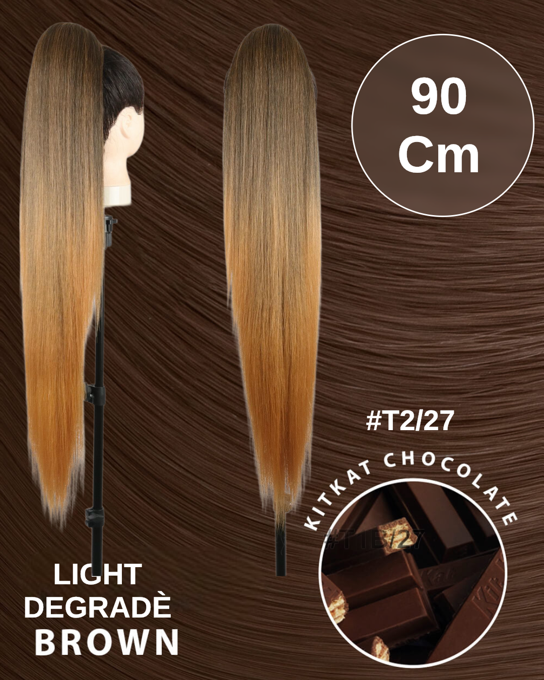 Coda extra long 90cm liscia con Coulisse vari colori