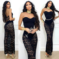 Abito in pizzo nero con body