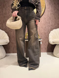 Completo Denim Dark Brown – Giacca Crop & Pantalone Flare