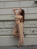 Completo top e pantalone Camel