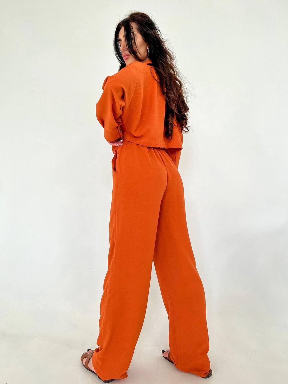 Set due pezzi camicia e pantalone pesca
