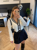 Maglione/ cardigan bianco nero con bottoni