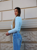 Cardigan morbidissimo celeste pastello