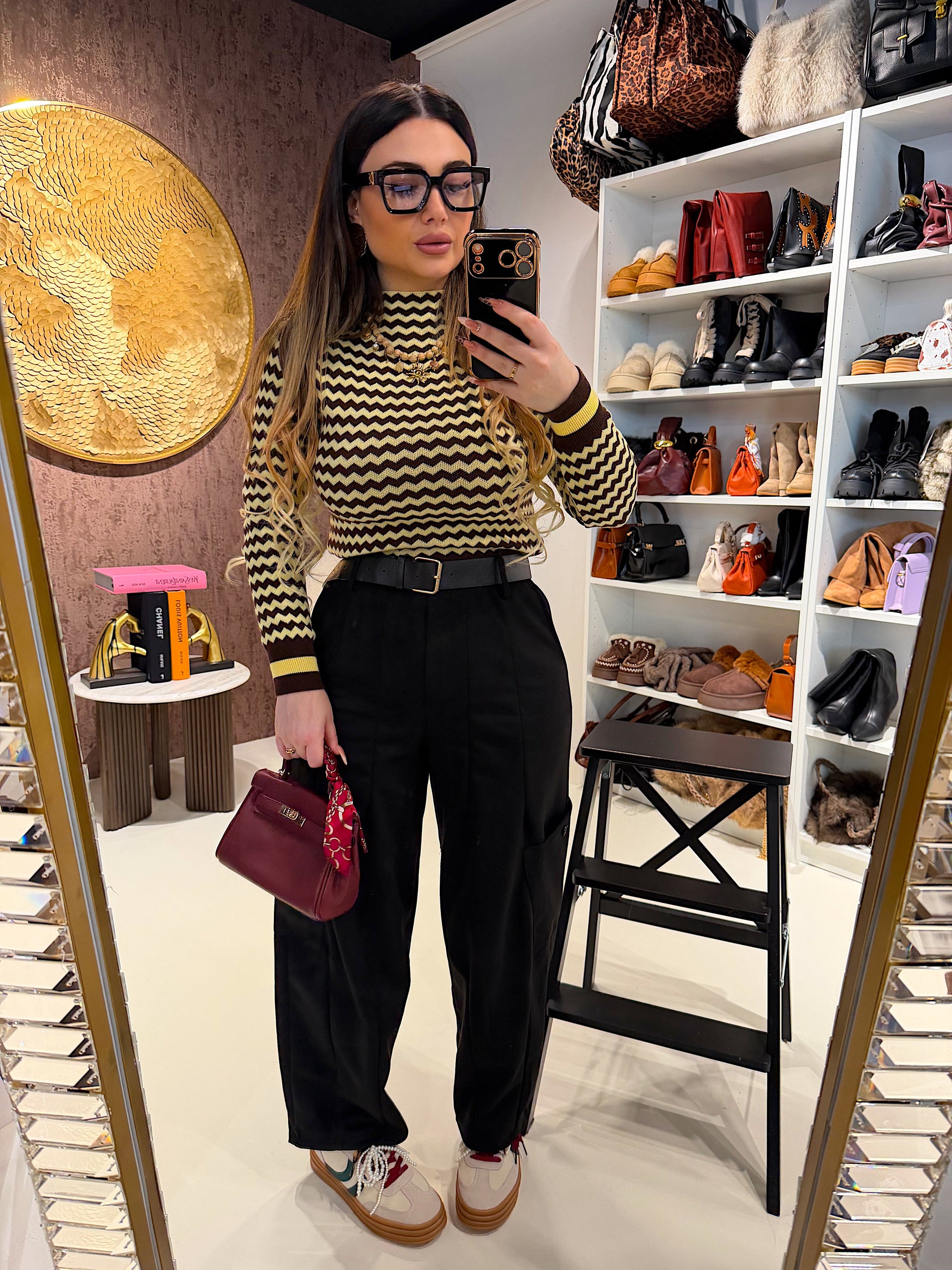 Pantalone ballon con cintura e tasche laterali