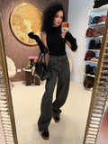Jeans Balloon Fit con Stampa Animalier e Strass